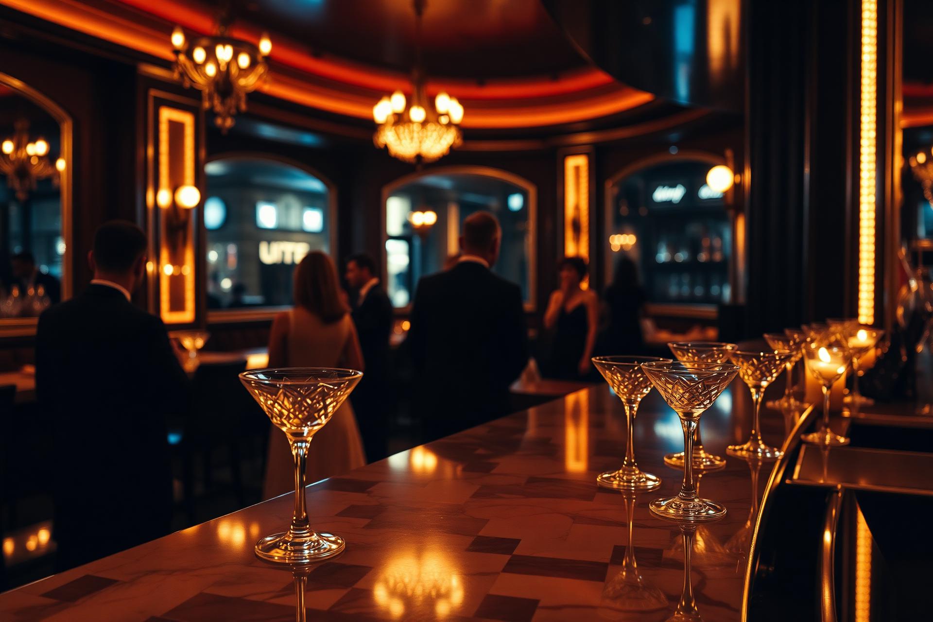 Interno cinematografico di THEGRADO cocktail bar nel Quadrilatero Romano di Torino